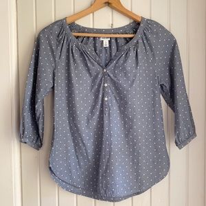 Old Navy Chambray Polka Dot Top